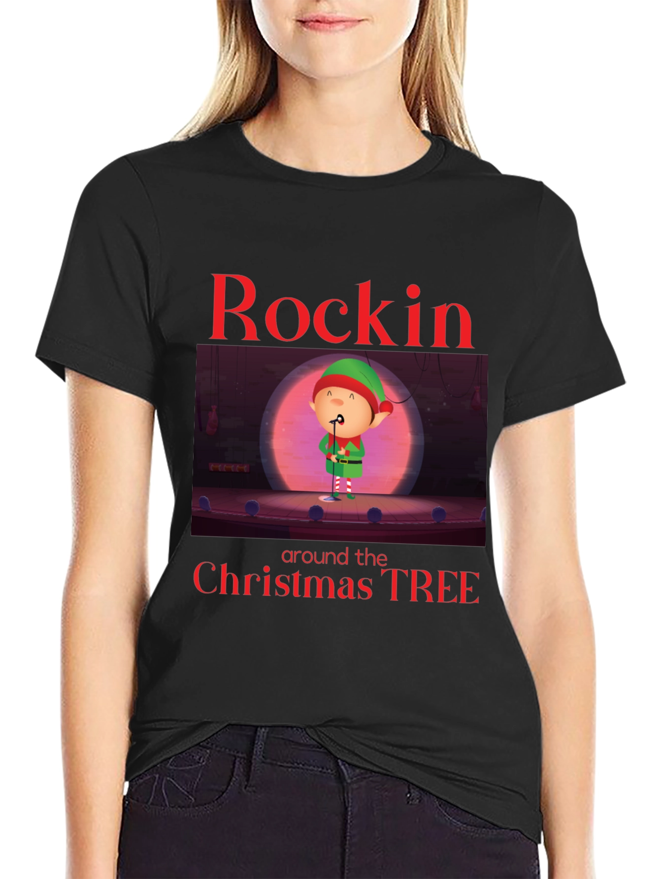 Rockin Around the Christmas Tree Elf Tee