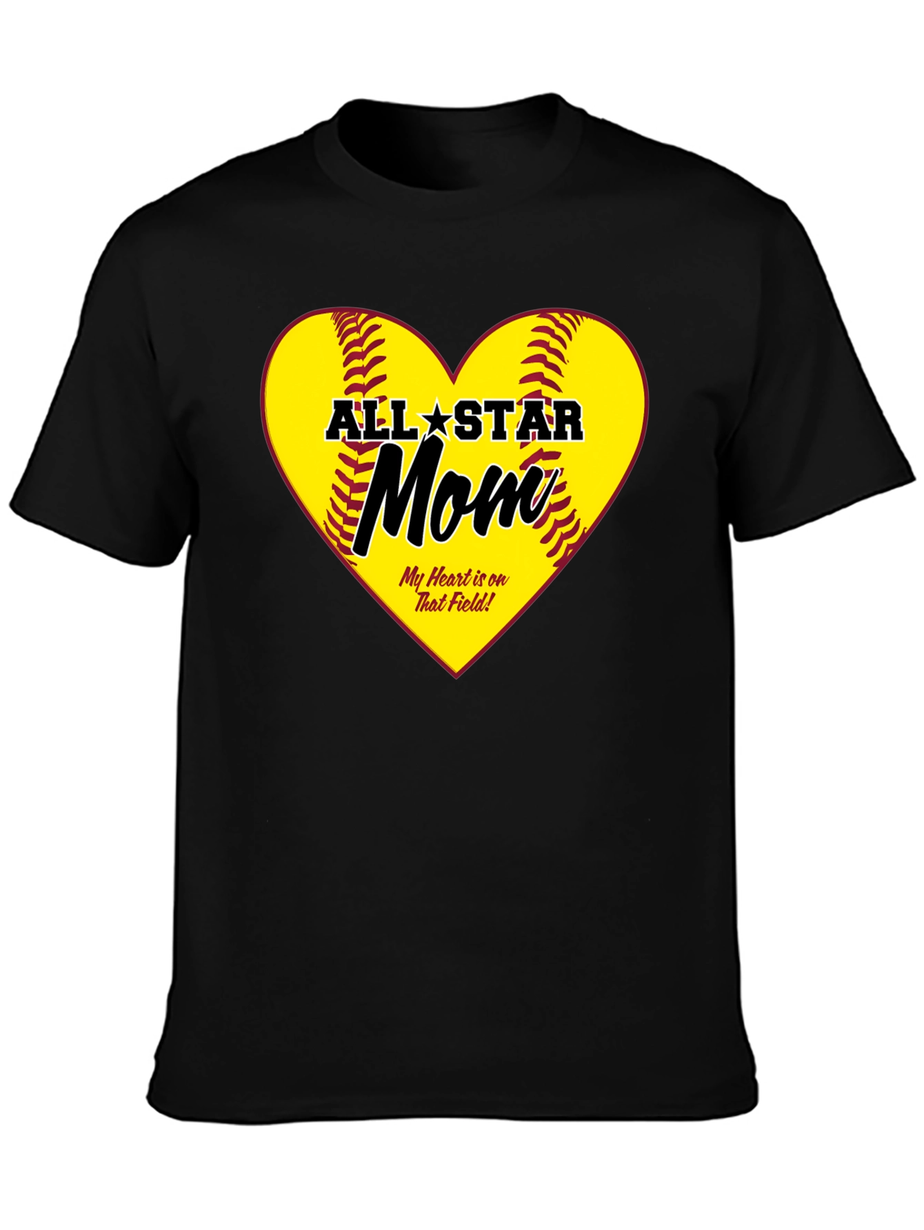 All-Star Mom Heart Design T-Shirt