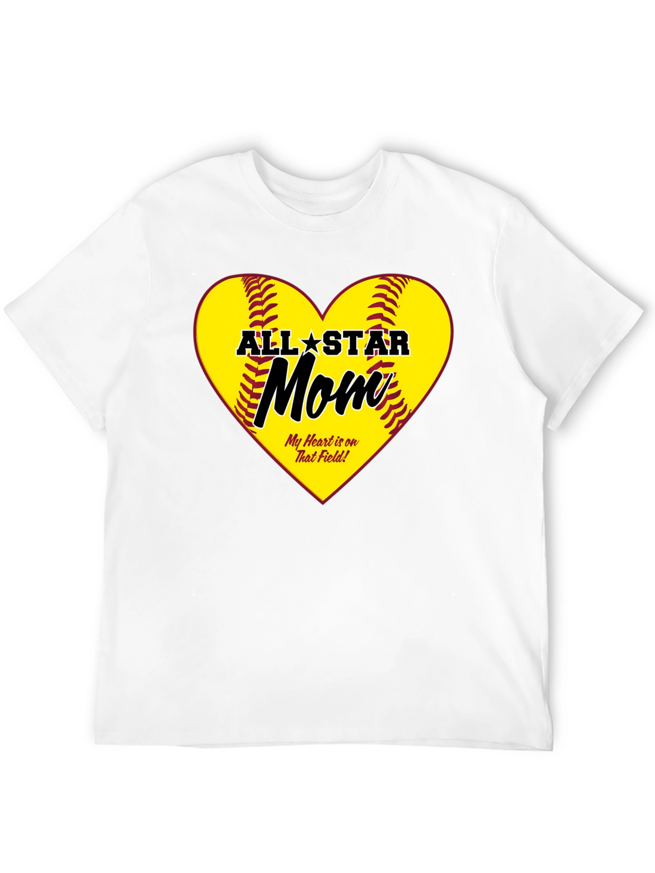 All-Star Mom Heart Design T-Shirt