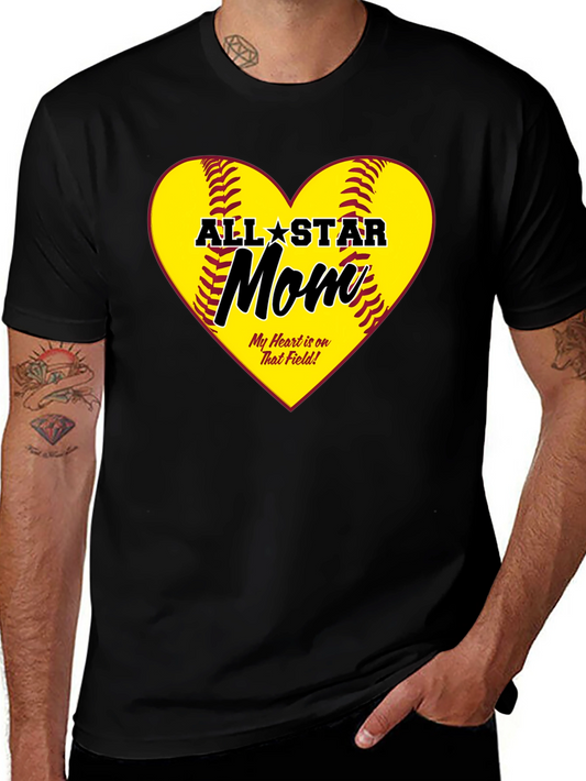 All-Star Mom Heart Design T-Shirt