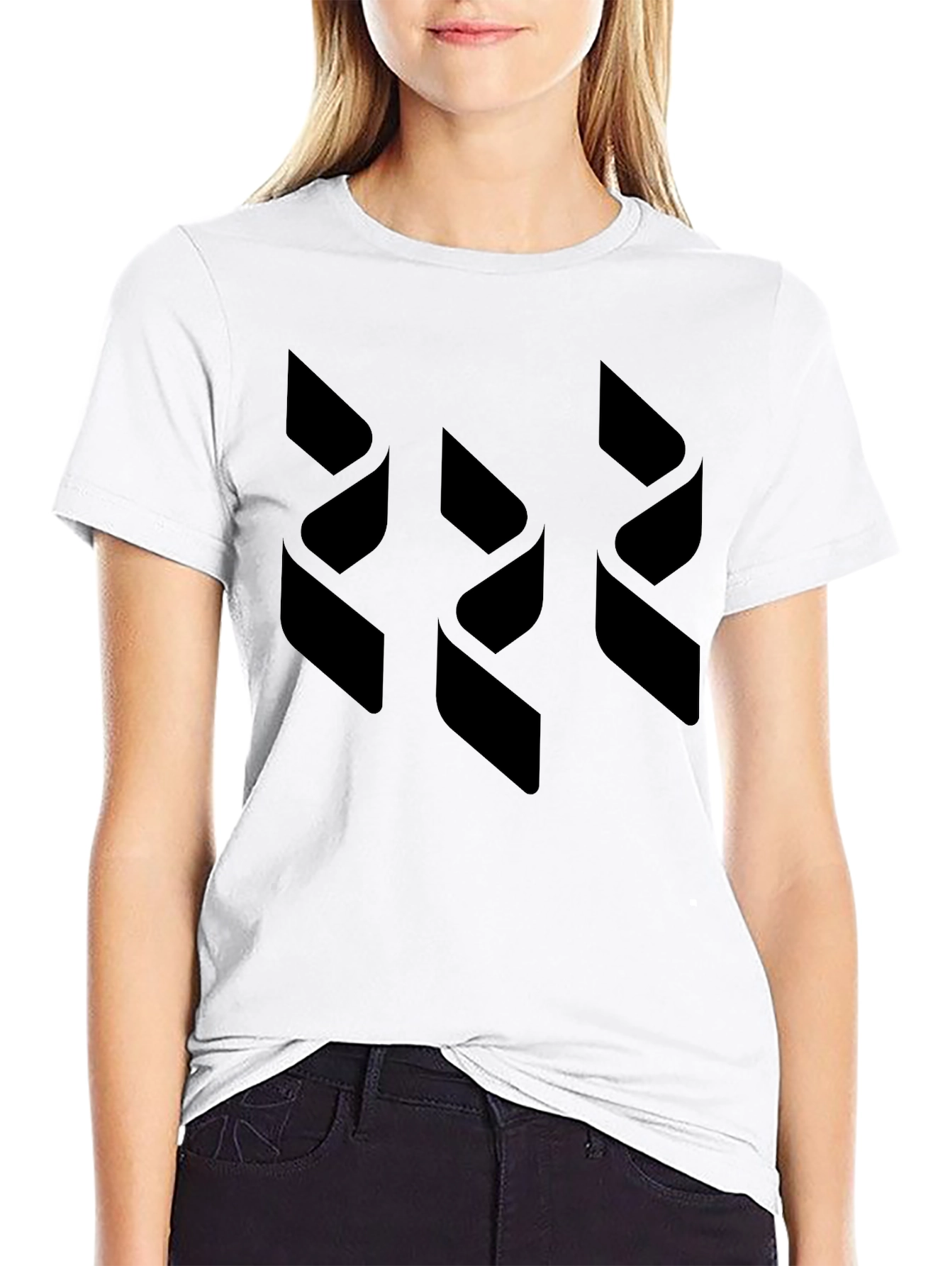 Modern Geometric Print Mens Black T-Shirt