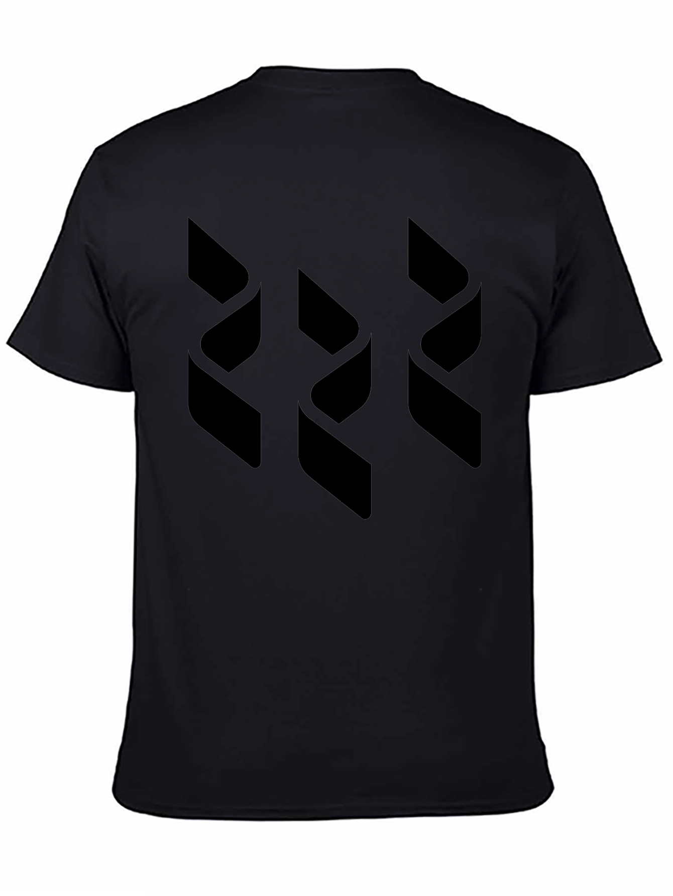 Modern Geometric Print Mens Black T-Shirt