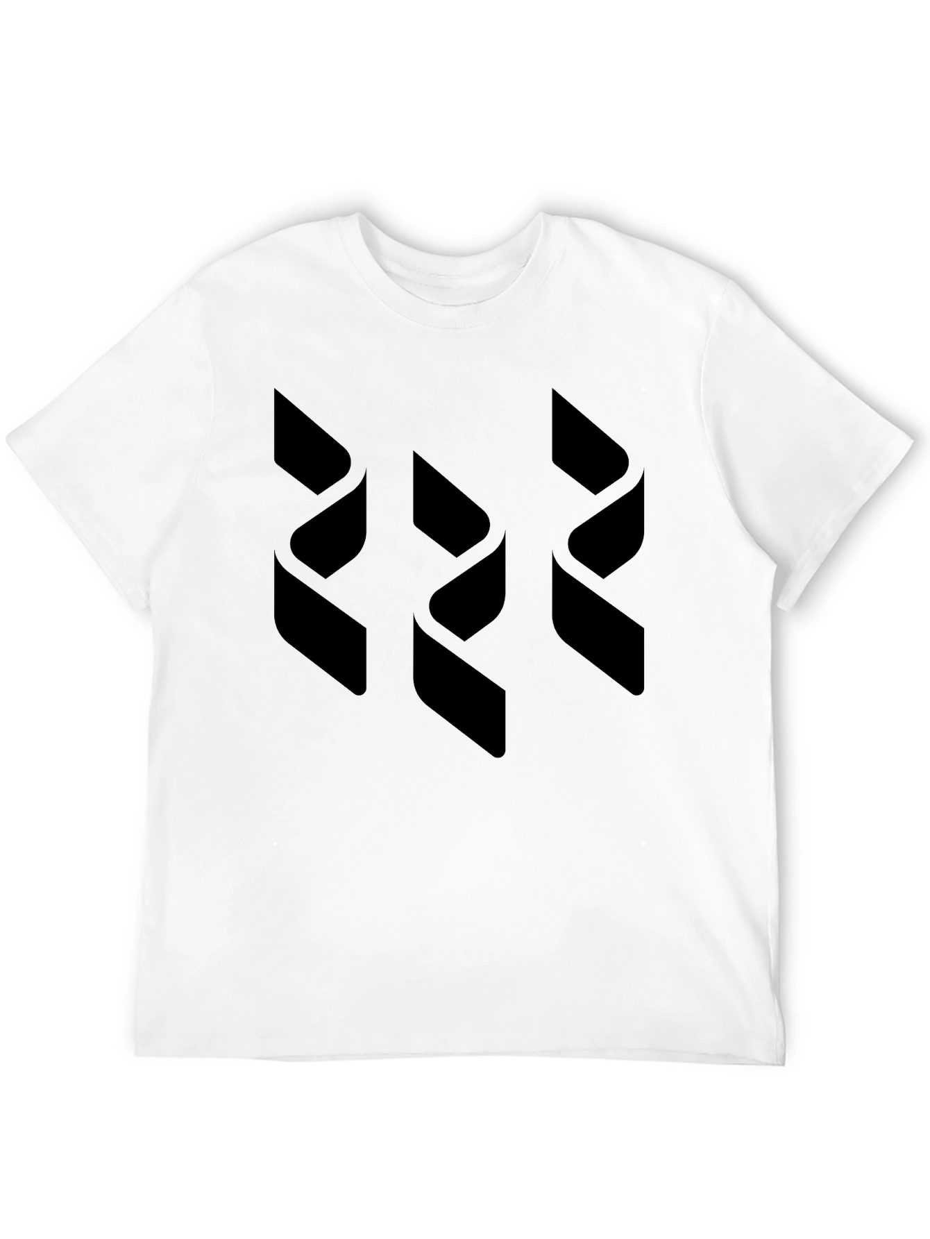 Modern Geometric Print Mens Black T-Shirt