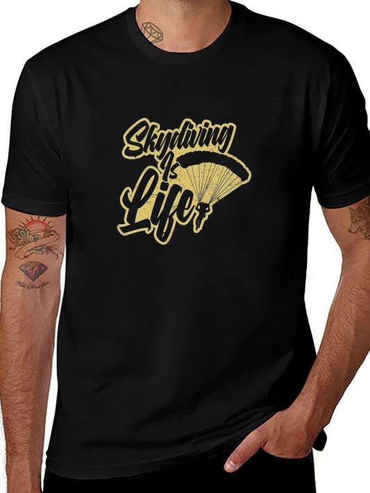 Skydiving is Life - Black Graphic Tee