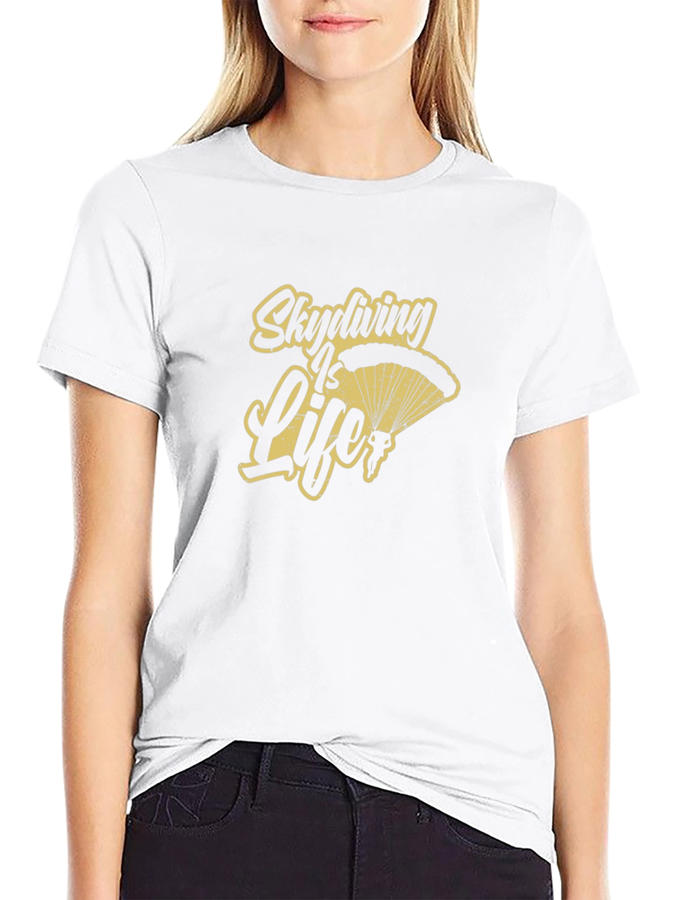 Skydiving is Life - Black Graphic Tee