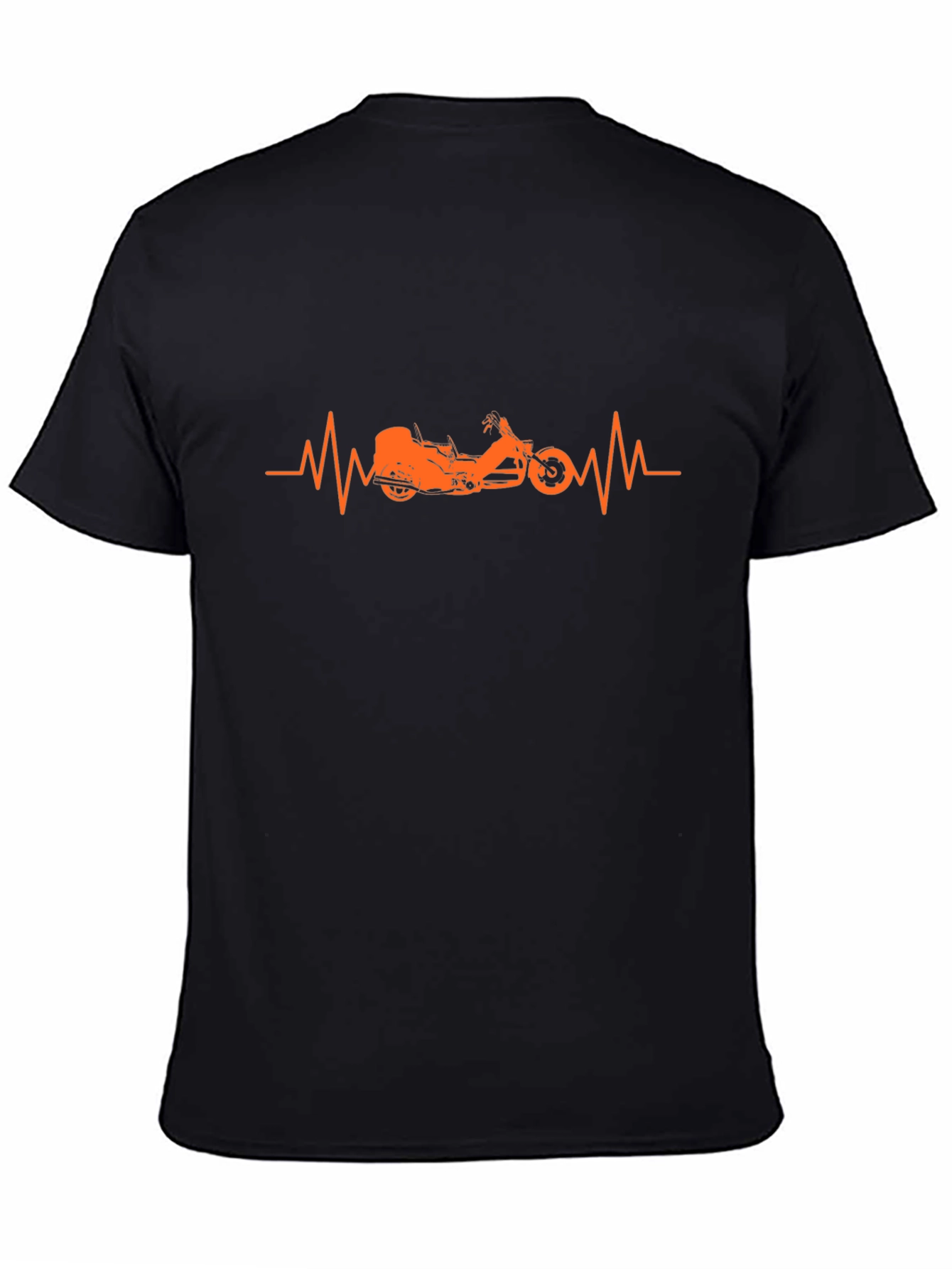 Motorcycle Heartbeat Graphic Tee - Black