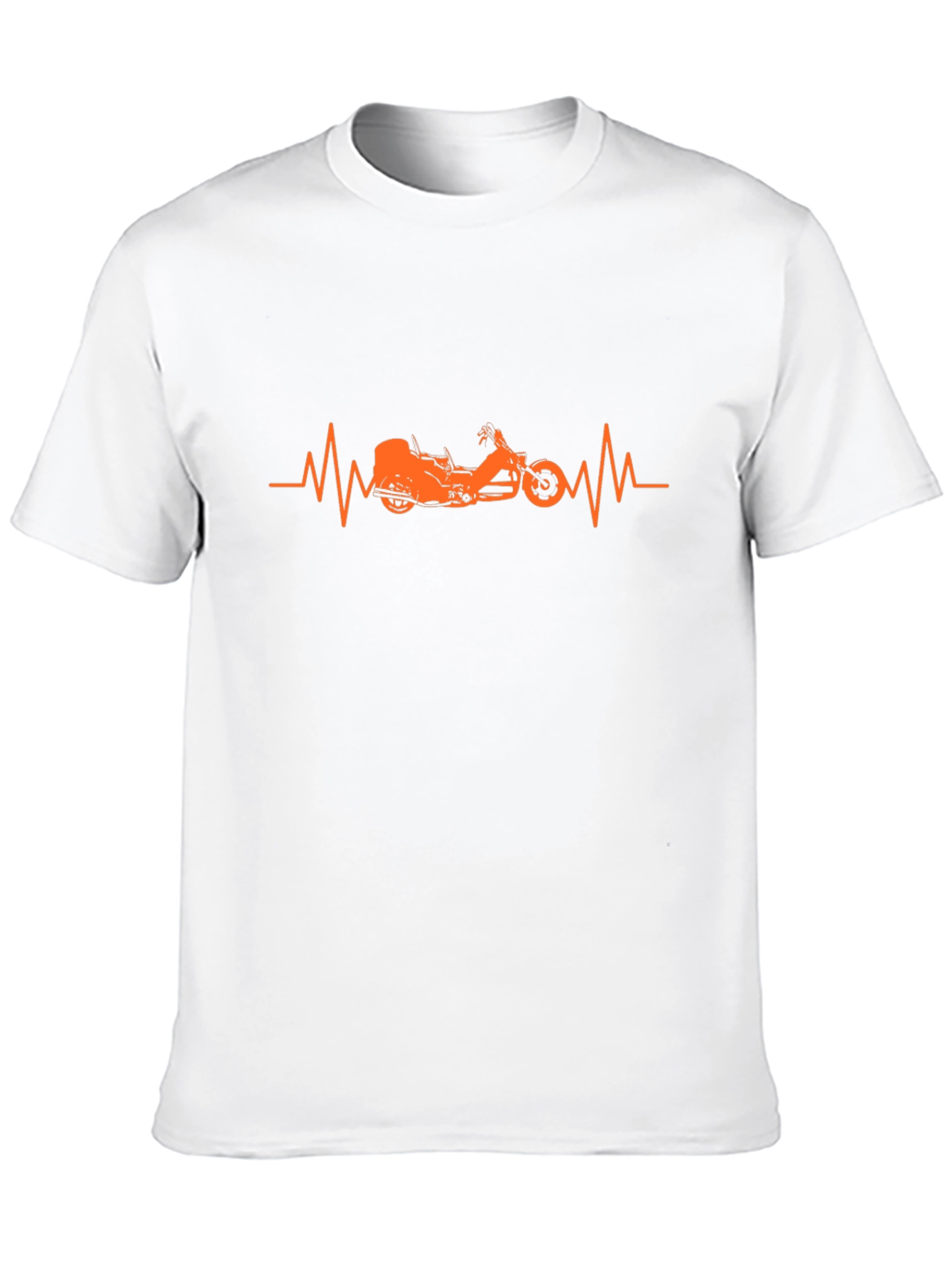 Motorcycle Heartbeat Graphic Tee - Black