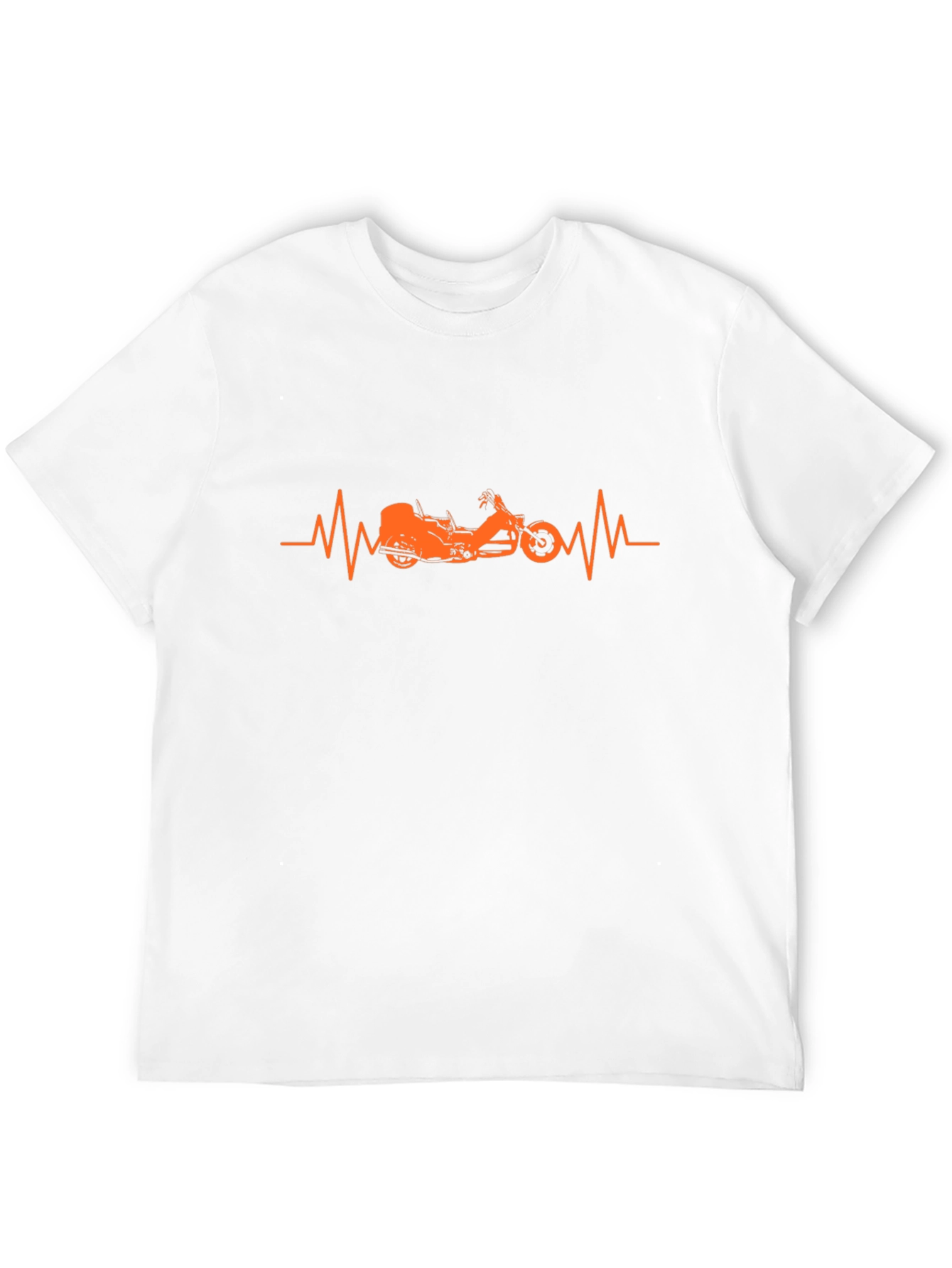 Motorcycle Heartbeat Graphic Tee - Black