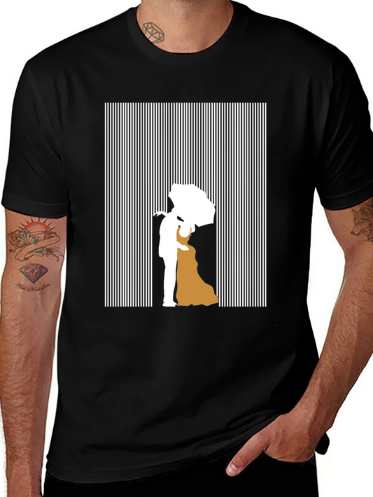 Romantic Couple Silhouette Graphic Tee