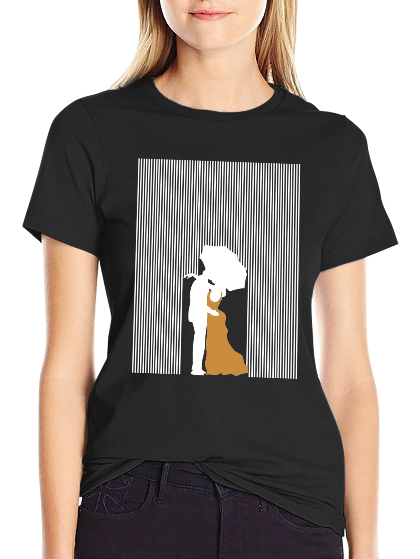 Romantic Couple Silhouette Graphic Tee