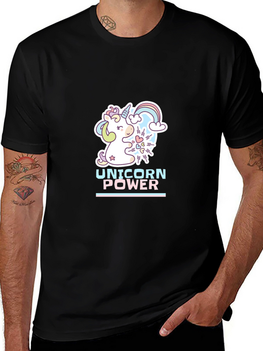 Unicorn Power T-Shirt - Black Graphic Tee