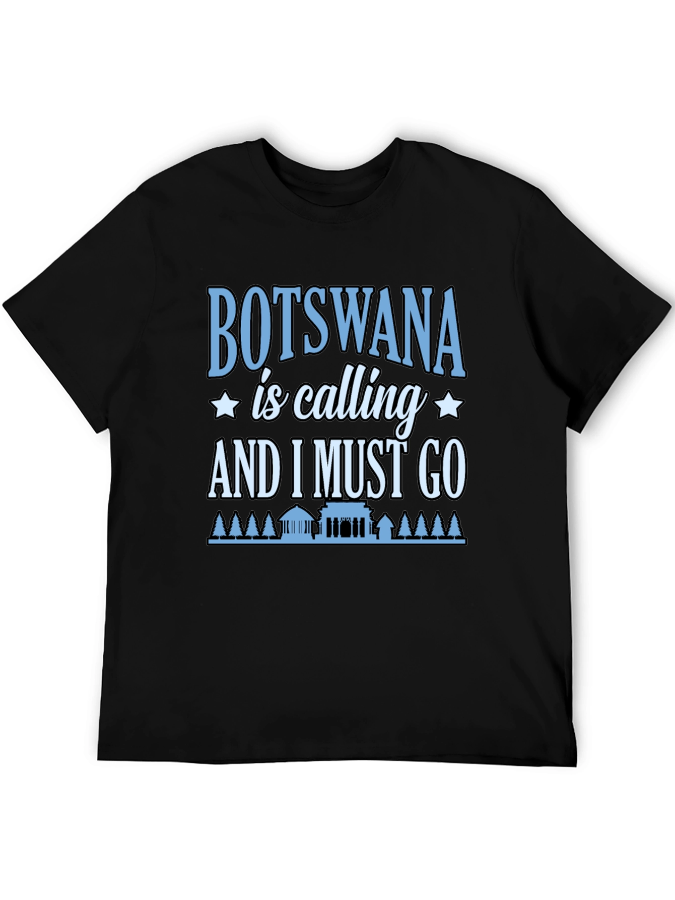 Botswana Calling Graphic T-Shirt - Black