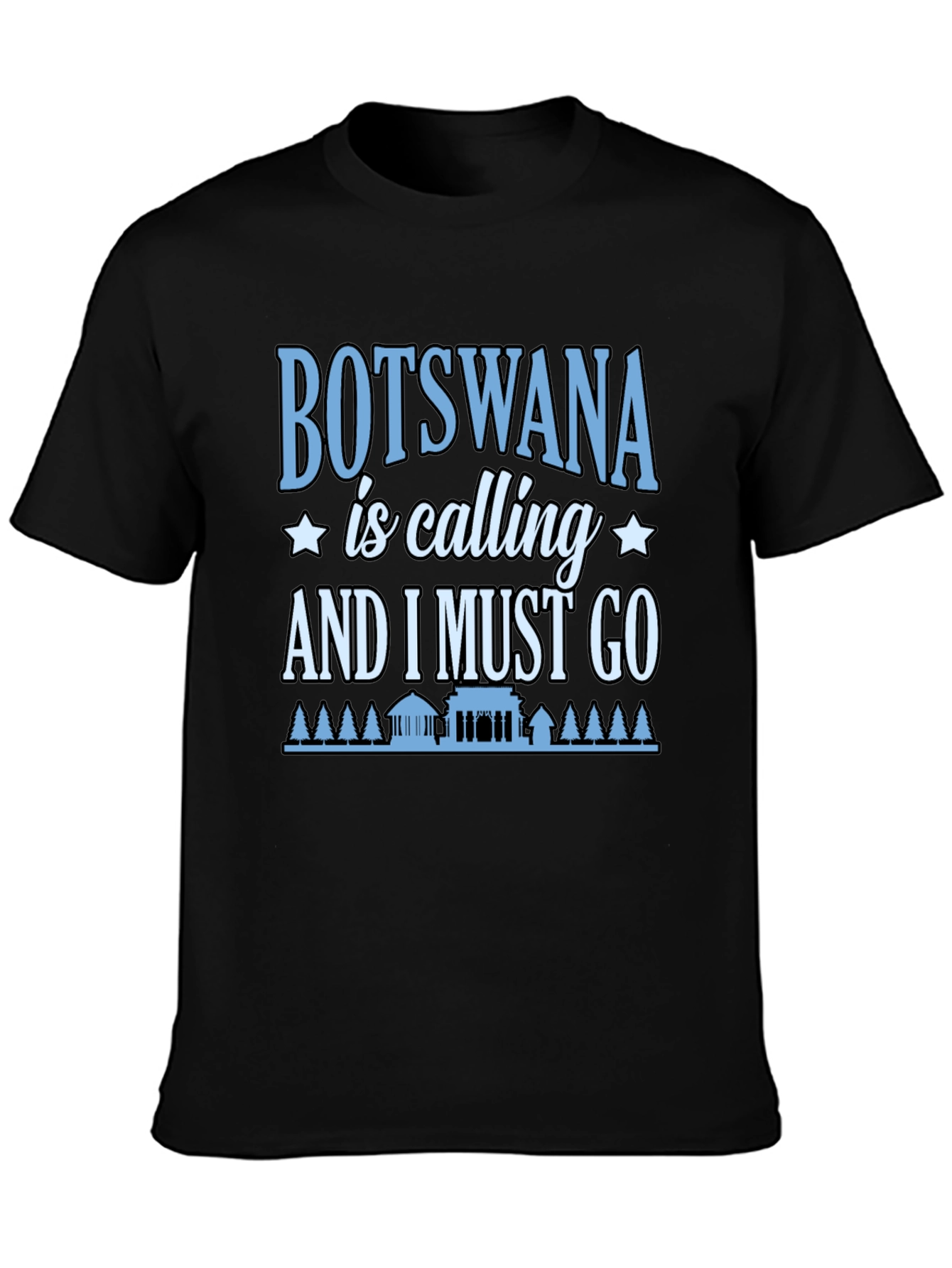 Botswana Calling Graphic T-Shirt - Black
