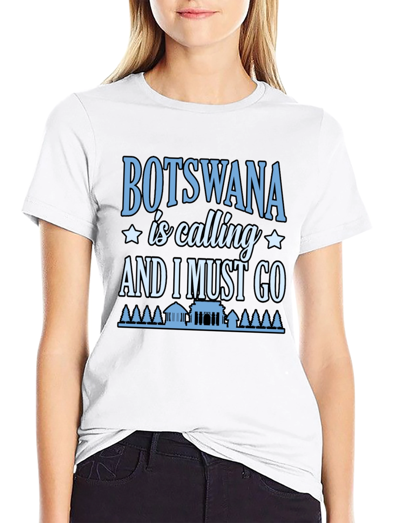 Botswana Calling Graphic T-Shirt - Black