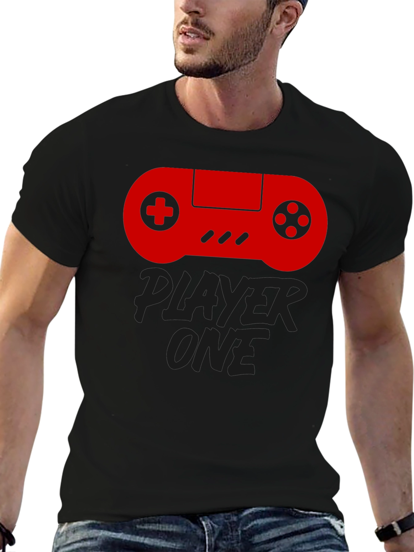Player One Black Gaming T-Shirt