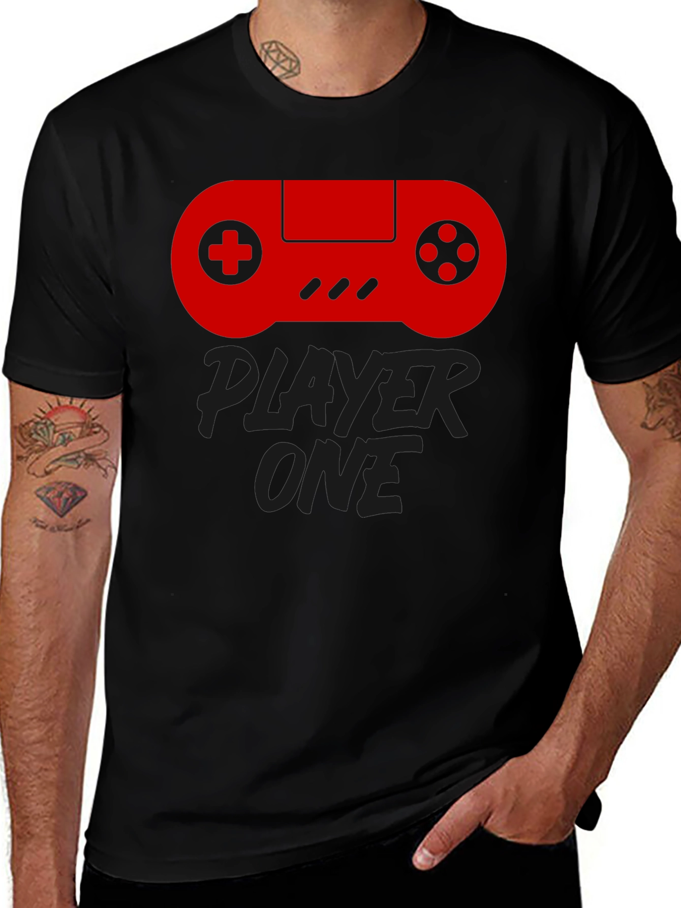 Player One Black Gaming T-Shirt