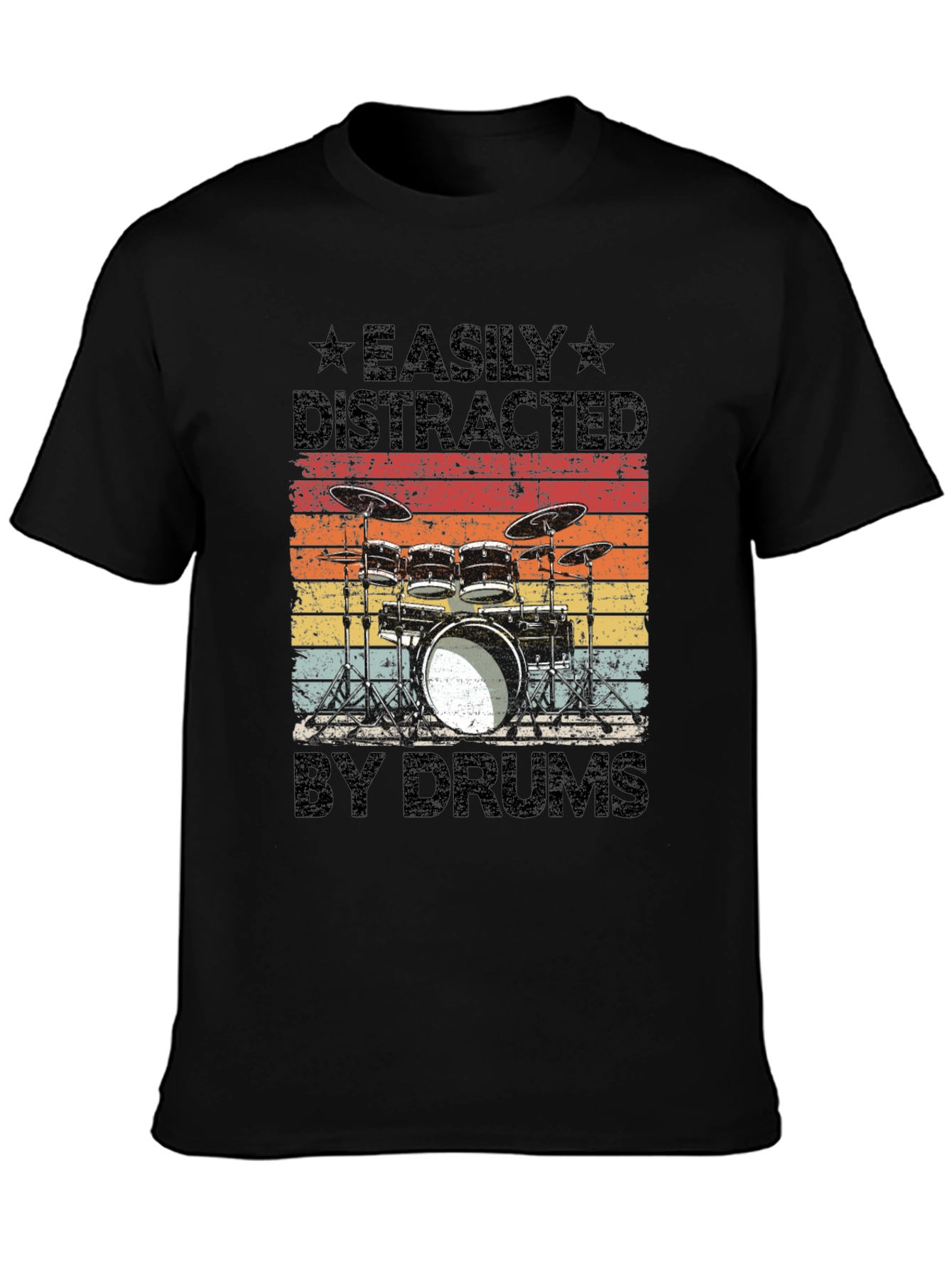 Easily Distracted by Drums T-Shirt - Musician Gift
