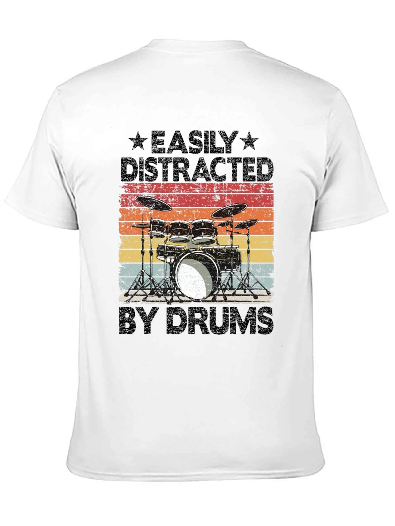 Easily Distracted by Drums T-Shirt - Musician Gift