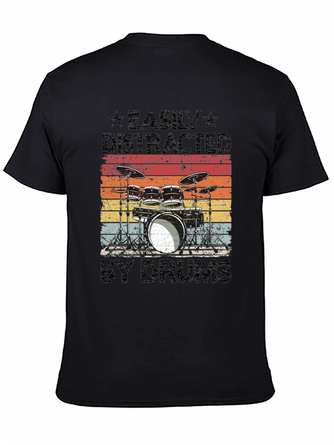 Easily Distracted by Drums T-Shirt - Musician Gift