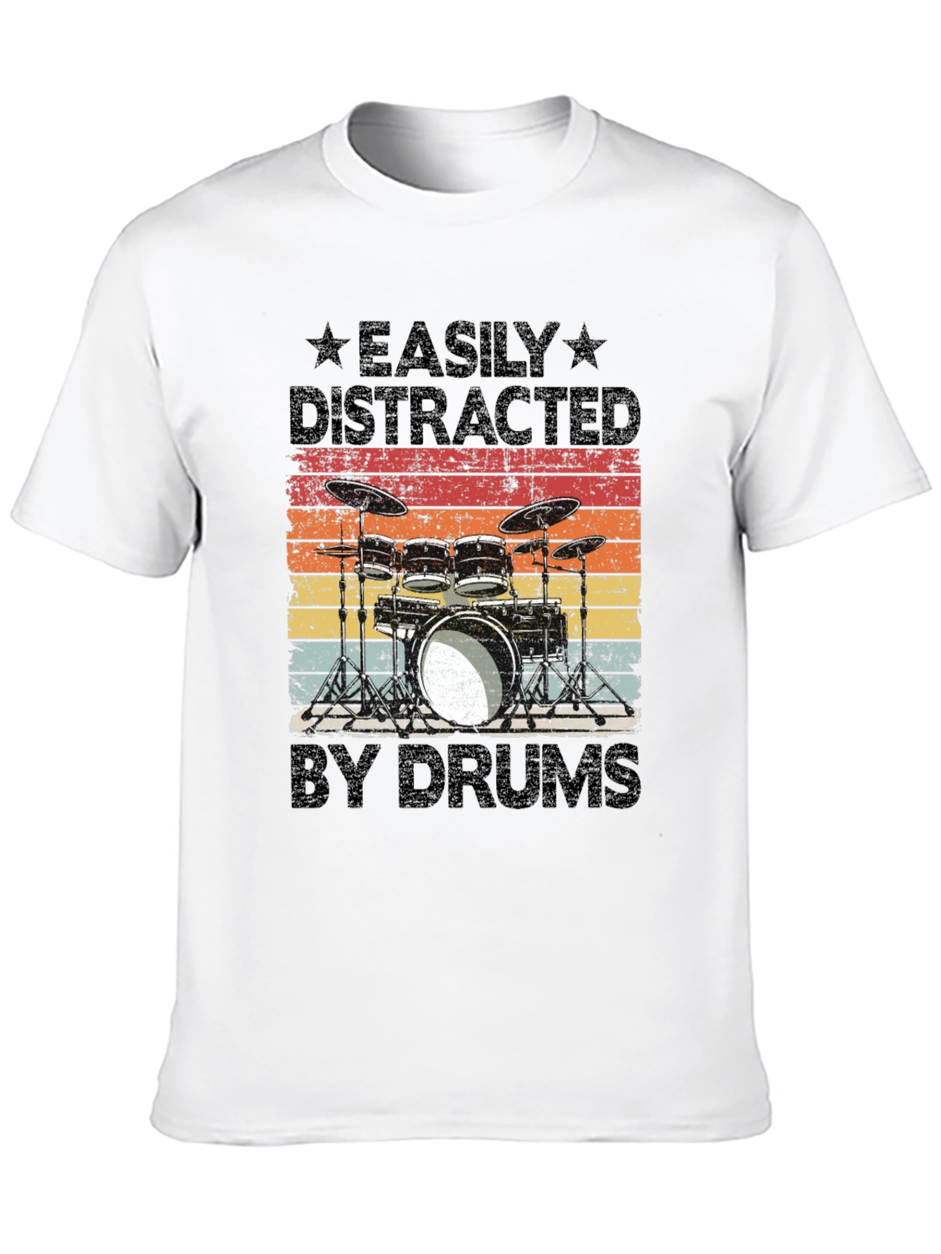 Easily Distracted by Drums T-Shirt - Musician Gift