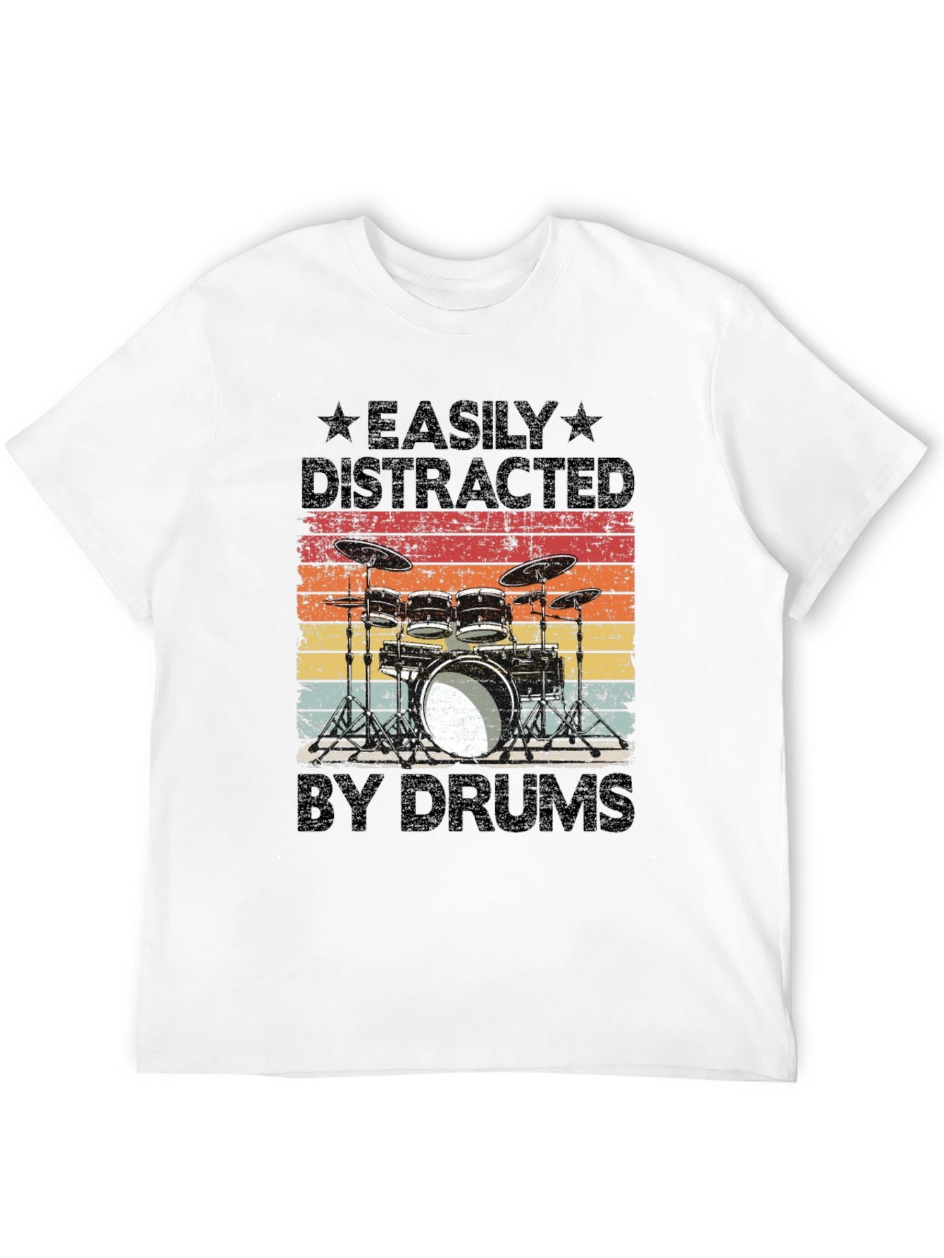 Easily Distracted by Drums T-Shirt - Musician Gift