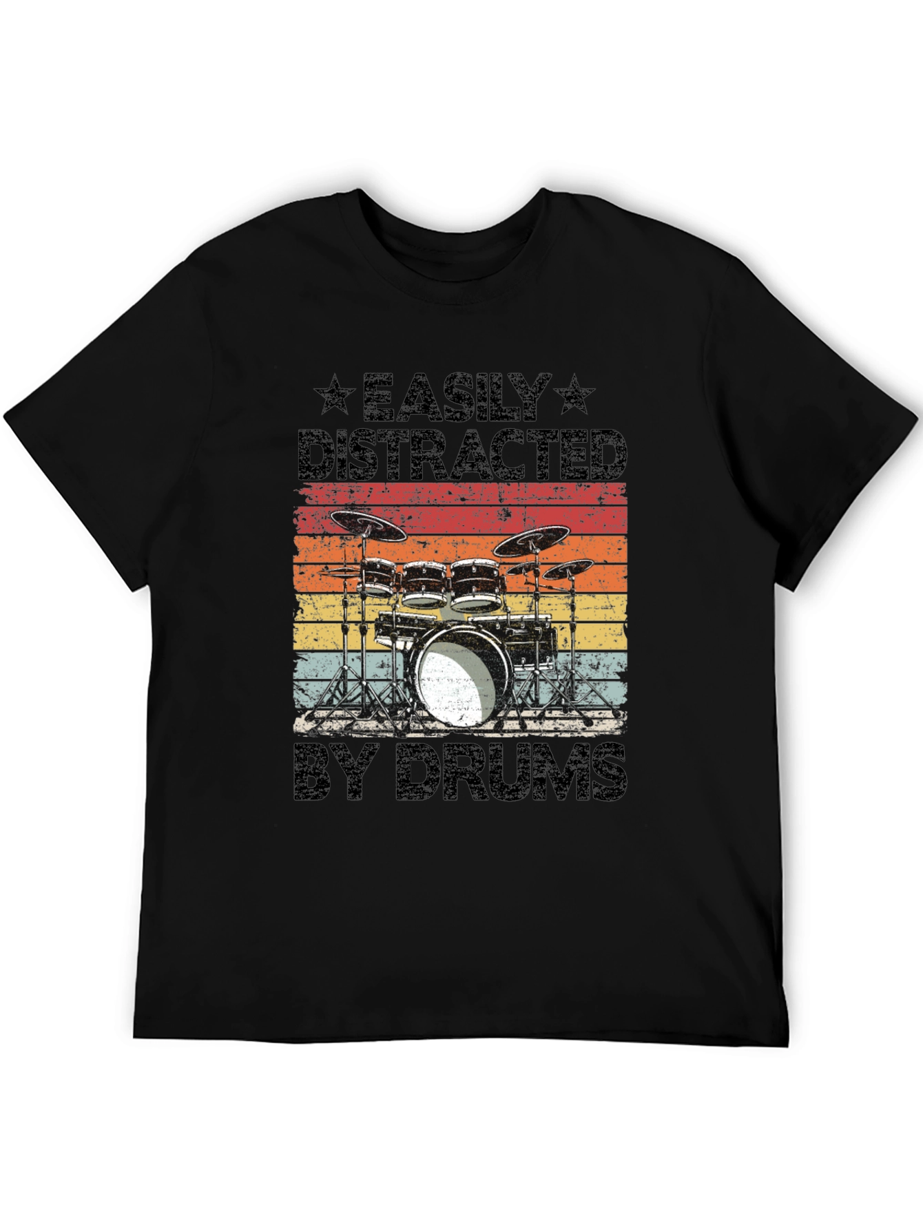 Easily Distracted by Drums T-Shirt - Musician Gift