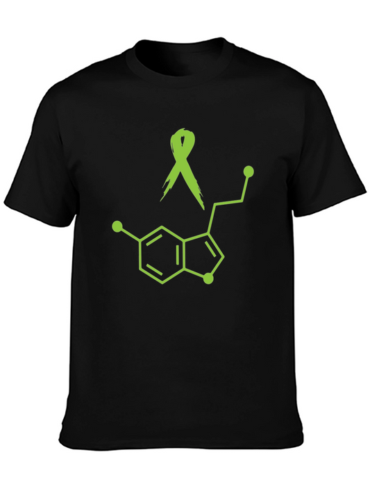 Awareness Ribbon Serotonin Molecule Graphic Tee